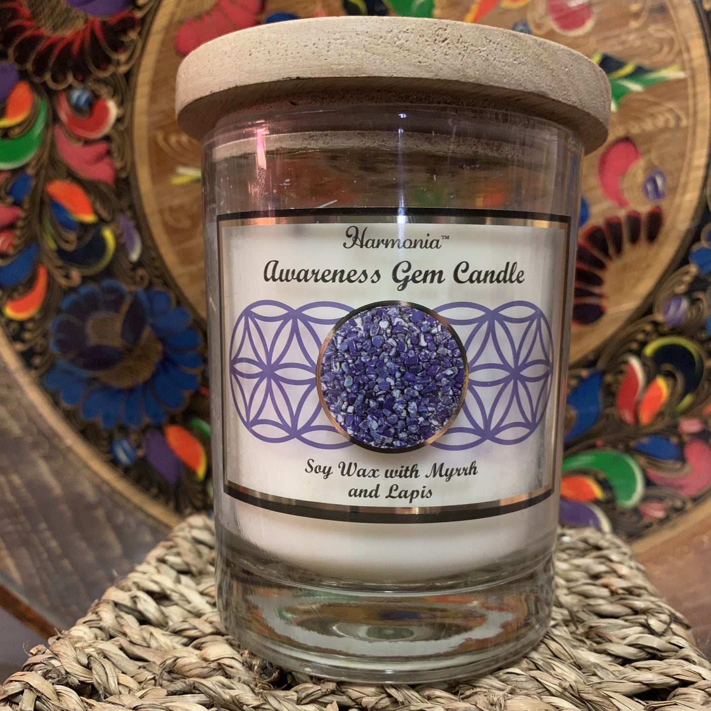 Awareness - Lapis Lazuli Gemstone Candle