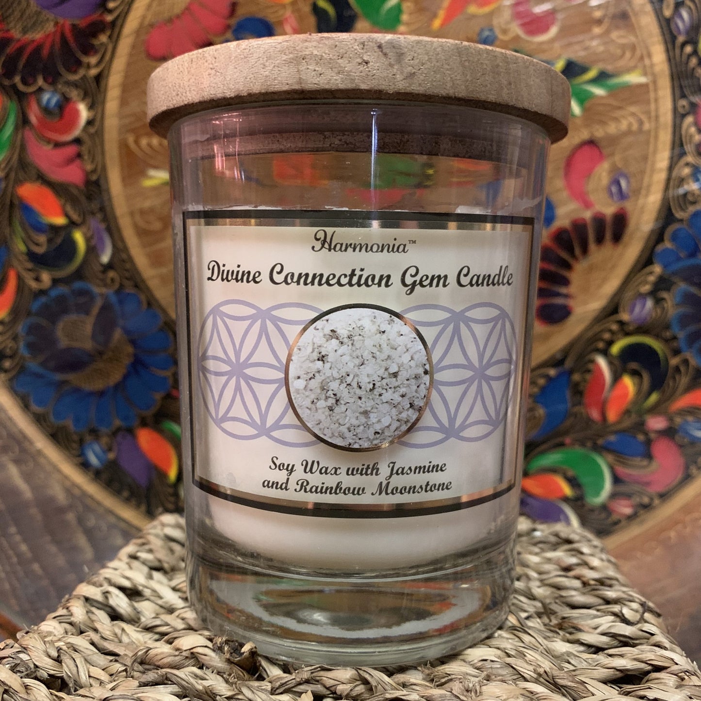 Divine Connection - Moonstone Gemstone Candle