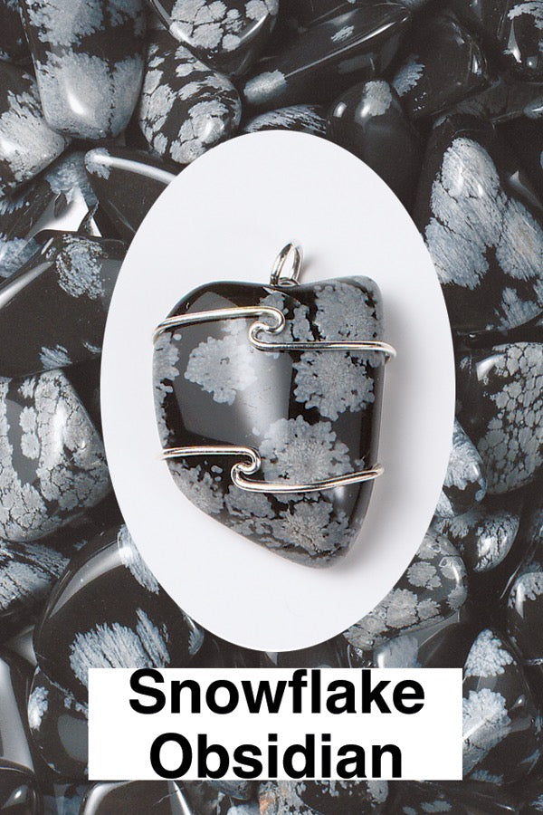 Snowflake Obsidian Wire Wrap Pendant