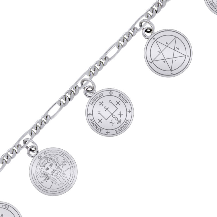Archangel Seal of Solomon Sterling Silver Charm Bracelet