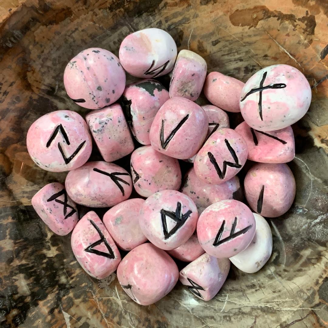 Runes Set Rhodonite