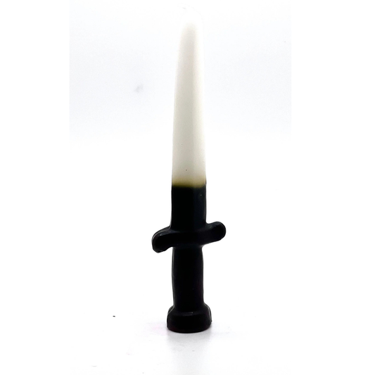 Sword image candle White and Black reversible 7"