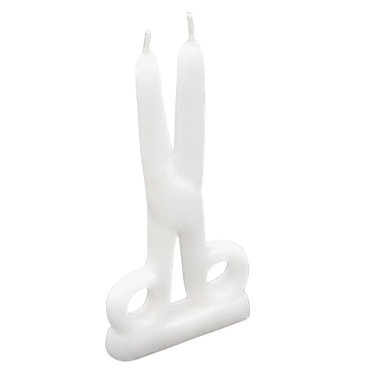 Scissors shape candle White 5-6"