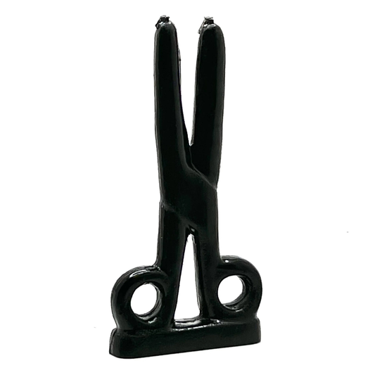 Scissors shape candle Black 5-6"