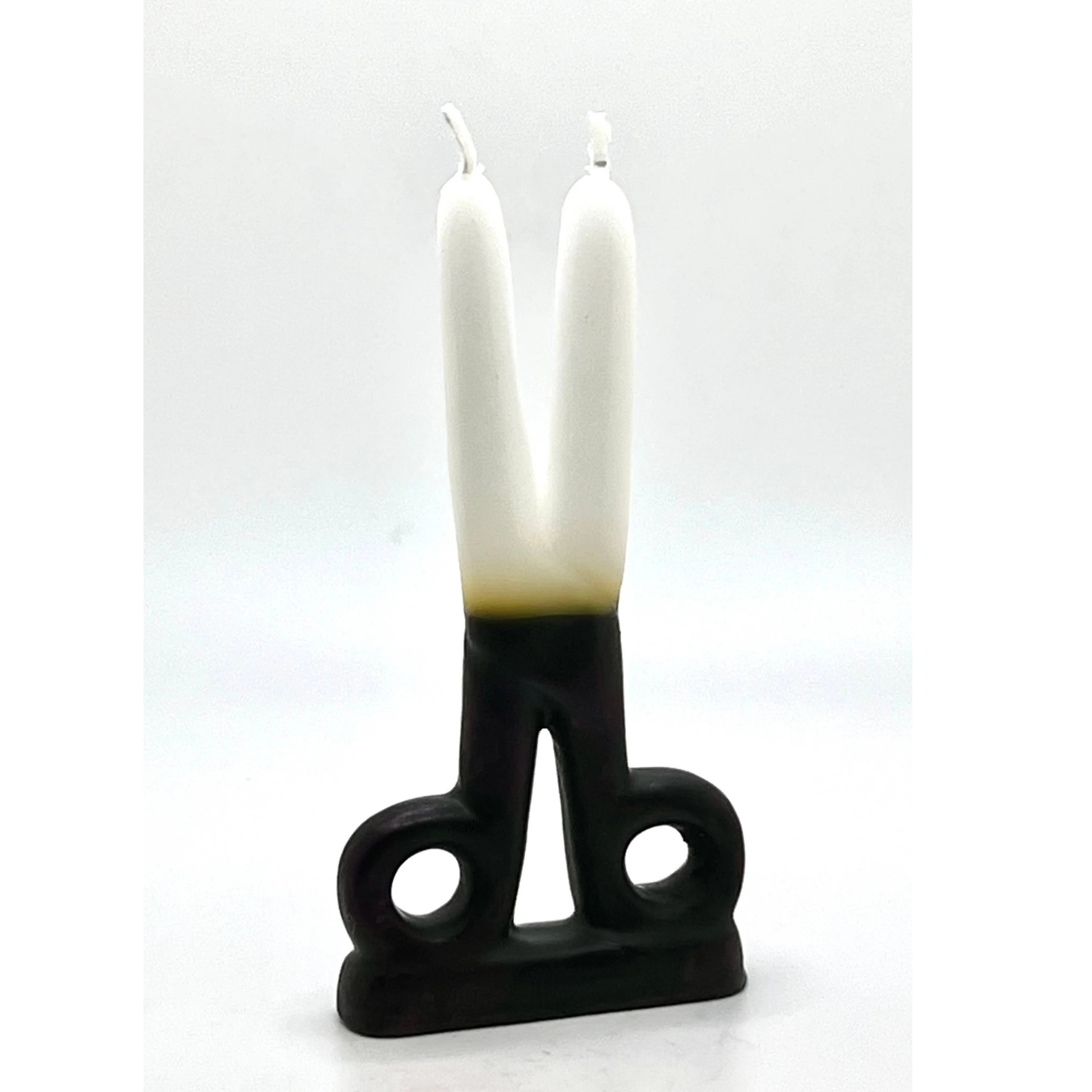 Scissors shape candle White and Black reversible 5-6"