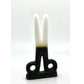Scissors shape candle White and Black reversible 5-6"