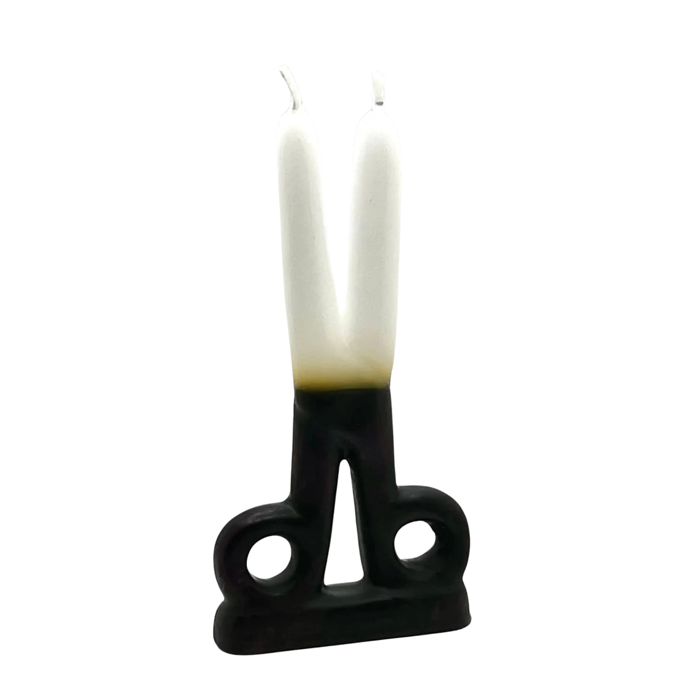 Scissors shape candle White and Black reversible 5-6"