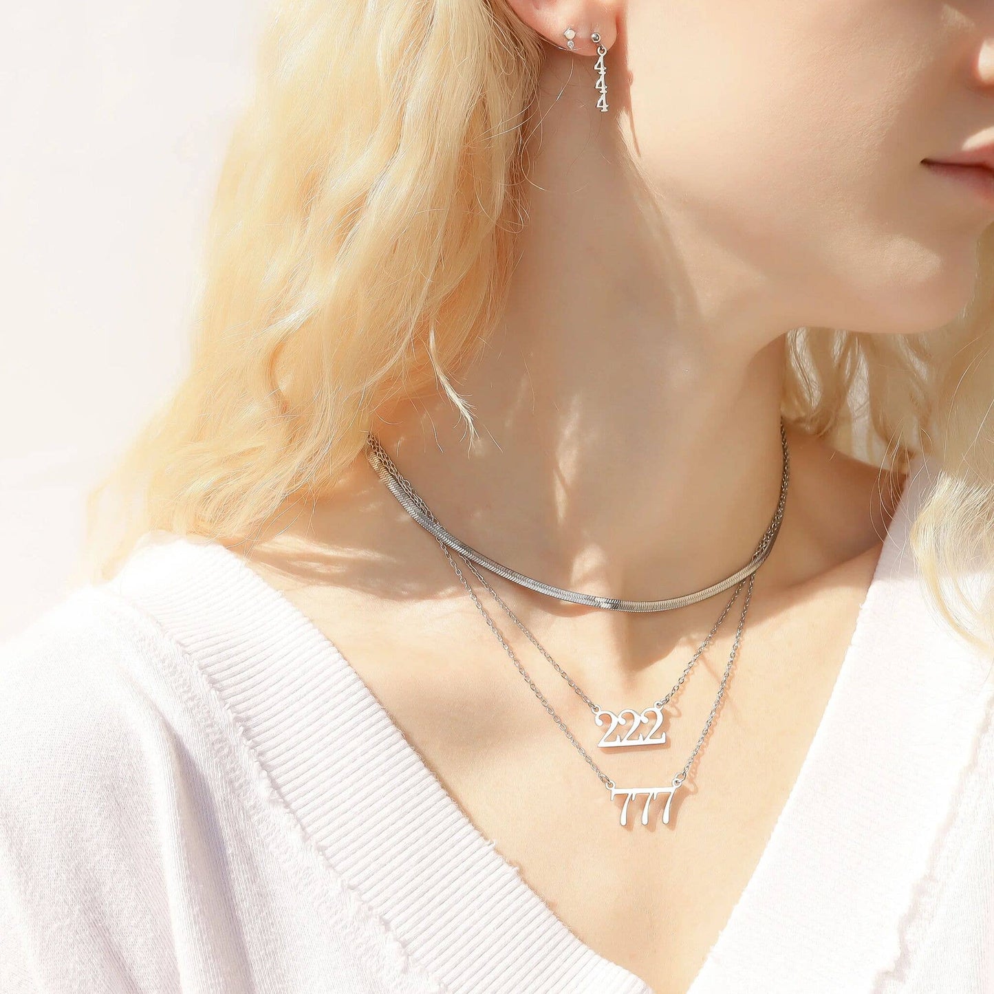 Angel Number Necklace Stainless Steel/Gold Finish