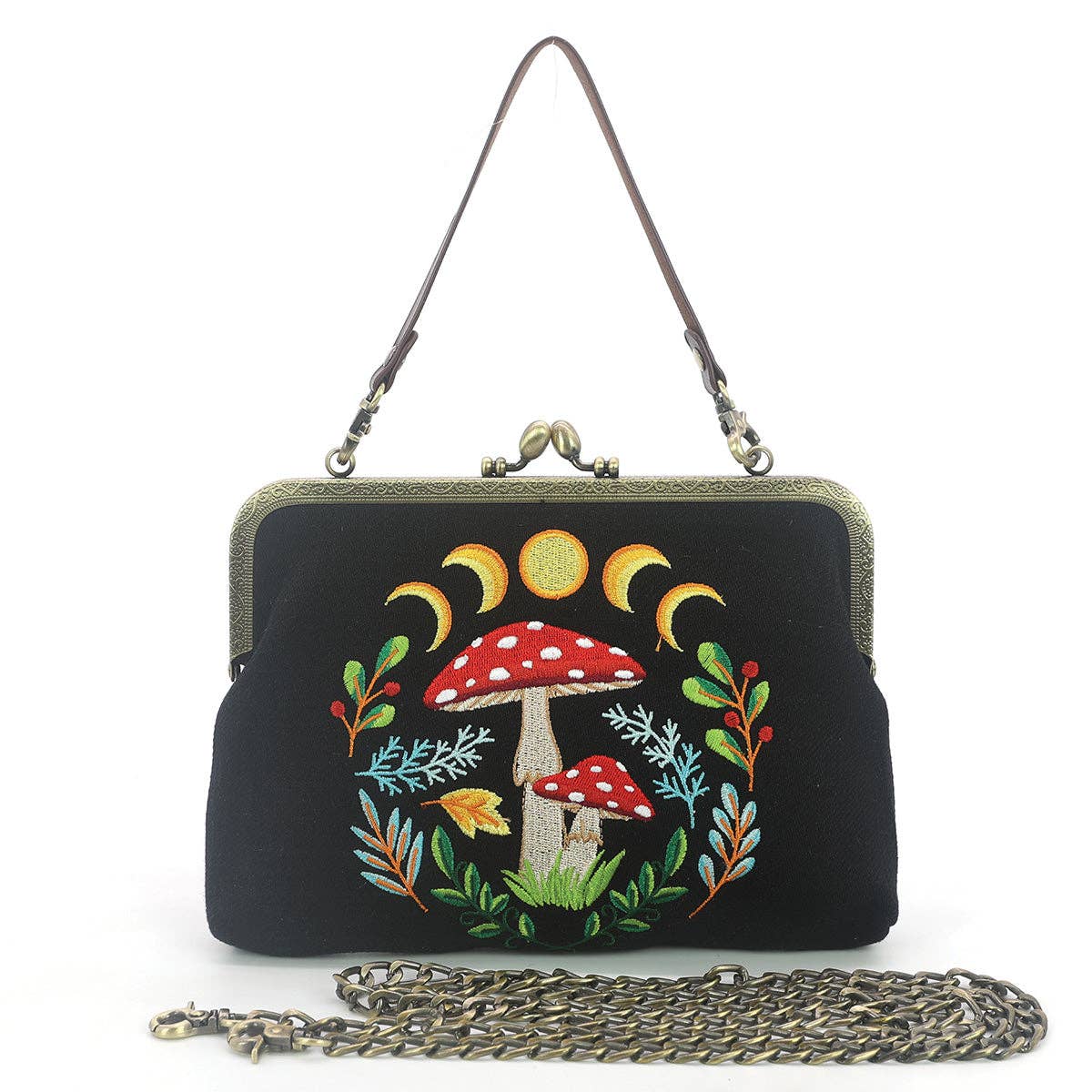Celestial Mushroom Kiss Lock Bag