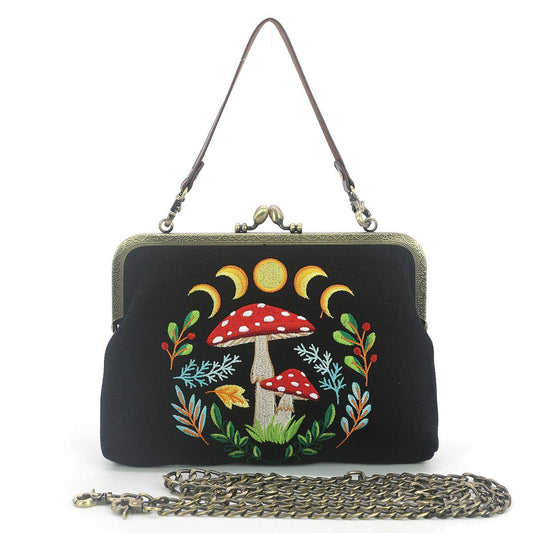 Celestial Mushroom Kiss Lock Bag