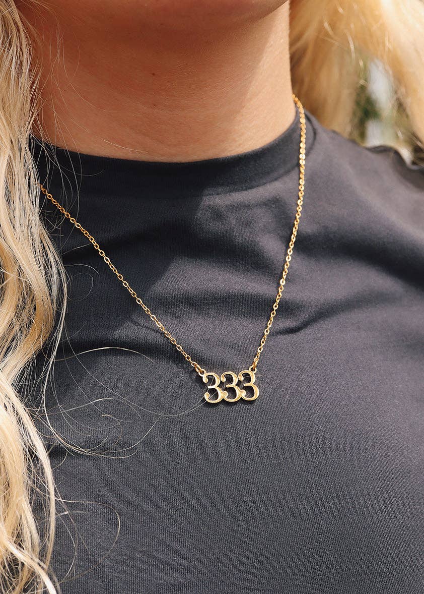 Angel Number Necklace Stainless Steel/Gold Finish