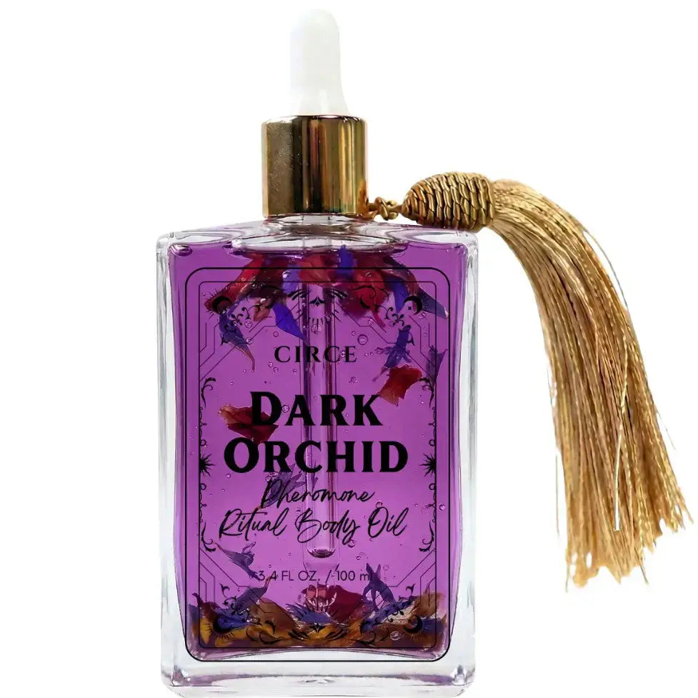 Dark Orchid Pheromone Body Oil — Seductive Orchid, Jasmine & Amber with Black Obsidian