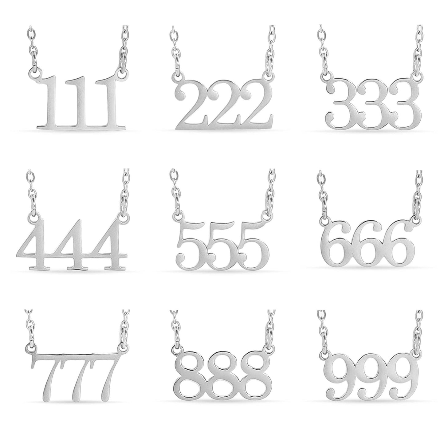 Angel Number Necklace Stainless Steel/Gold Finish