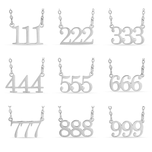 Angel Number Necklace Stainless Steel/Gold Finish