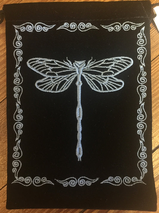 Embroidered Velvet Tarot Bags - Dragonfly
