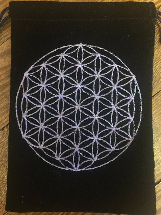 Embroidered Velvet Tarot Bags - Sacred Geometry