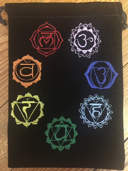 Embroidered Velvet Tarot Bags - Chakras