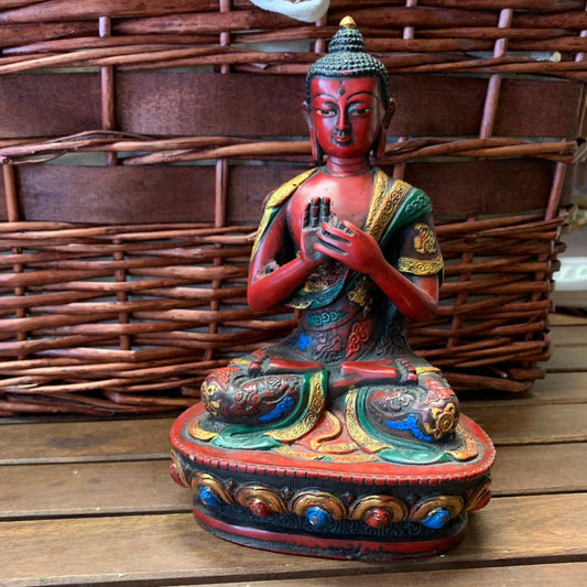 Buddha Statue Red Multi Colour
