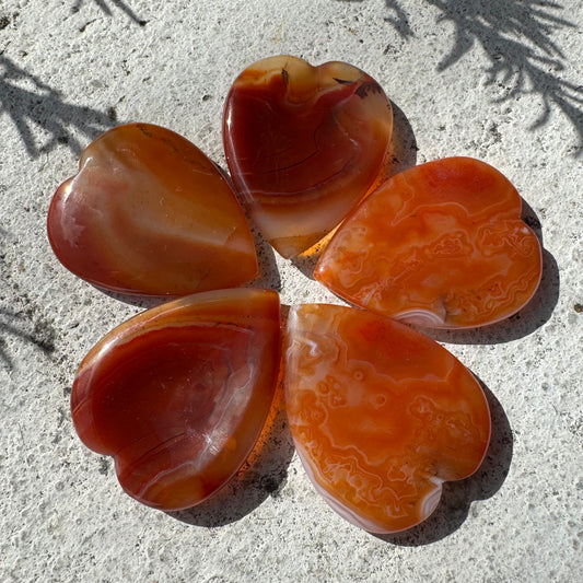 Carnelian Heart Worry Stone