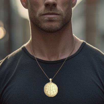 Sigil of the Archangel Uriel Solid Gold Pendant