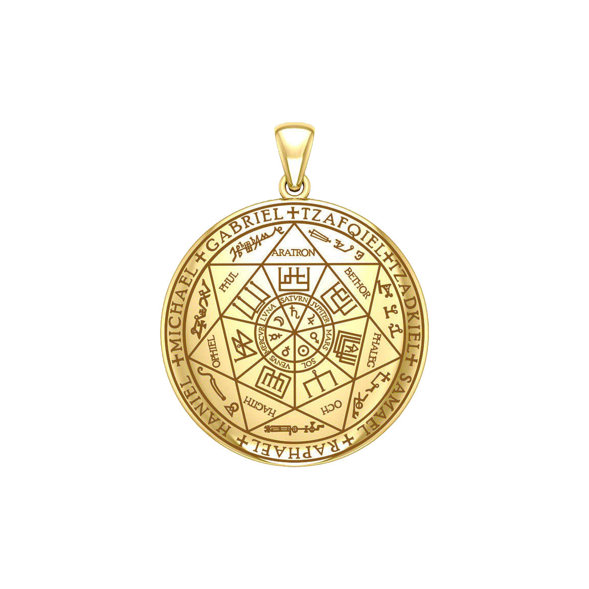 The Seven Archangels Solid Gold Pendant - (Solid Back)