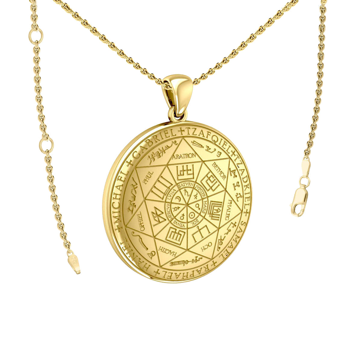 The Seven Archangels Solid Gold Pendant - (Solid Back)