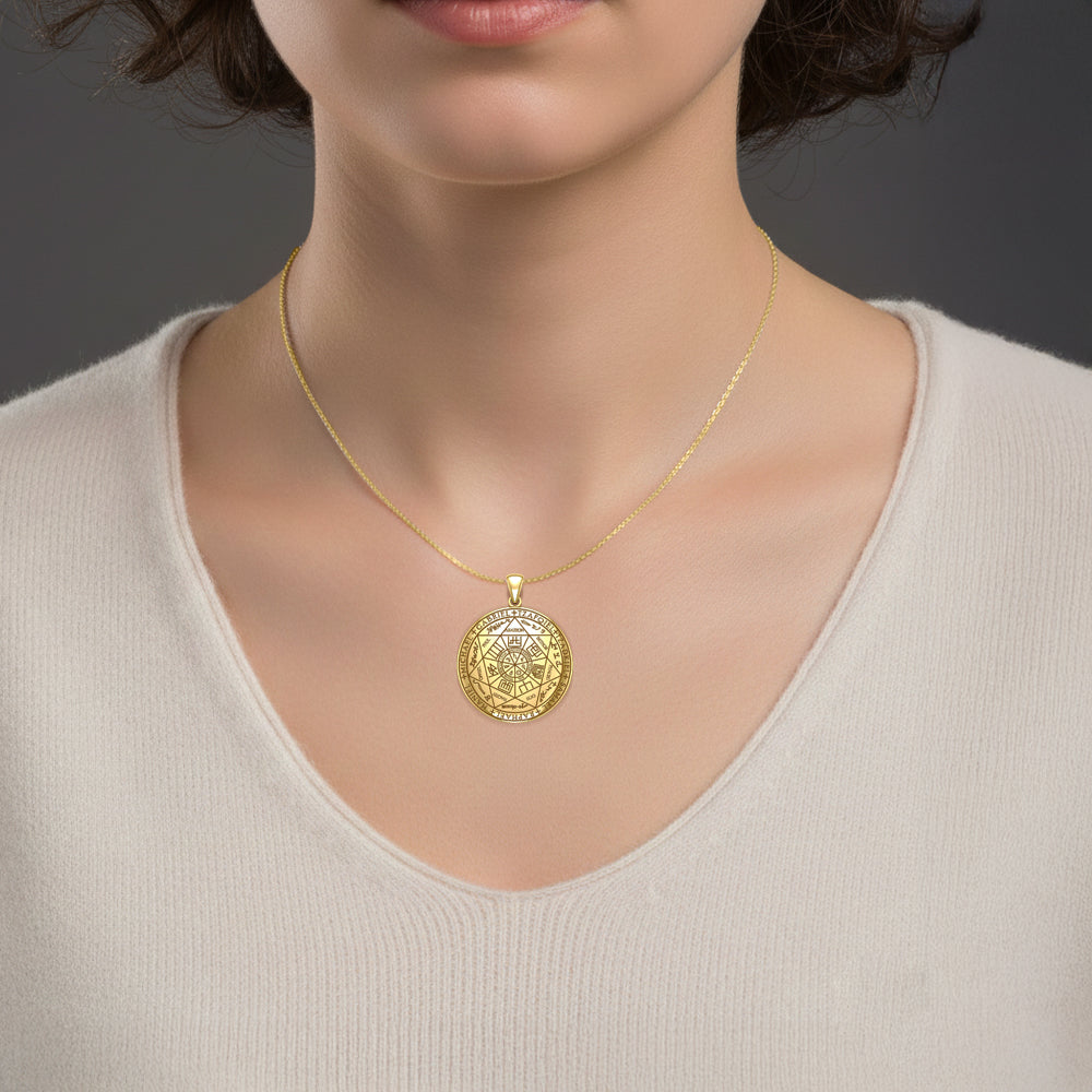 The Seven Archangels Solid Gold Pendant - (Solid Back)