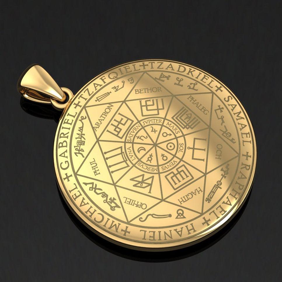 The Seven Archangels Solid Gold Pendant - (Solid Back)