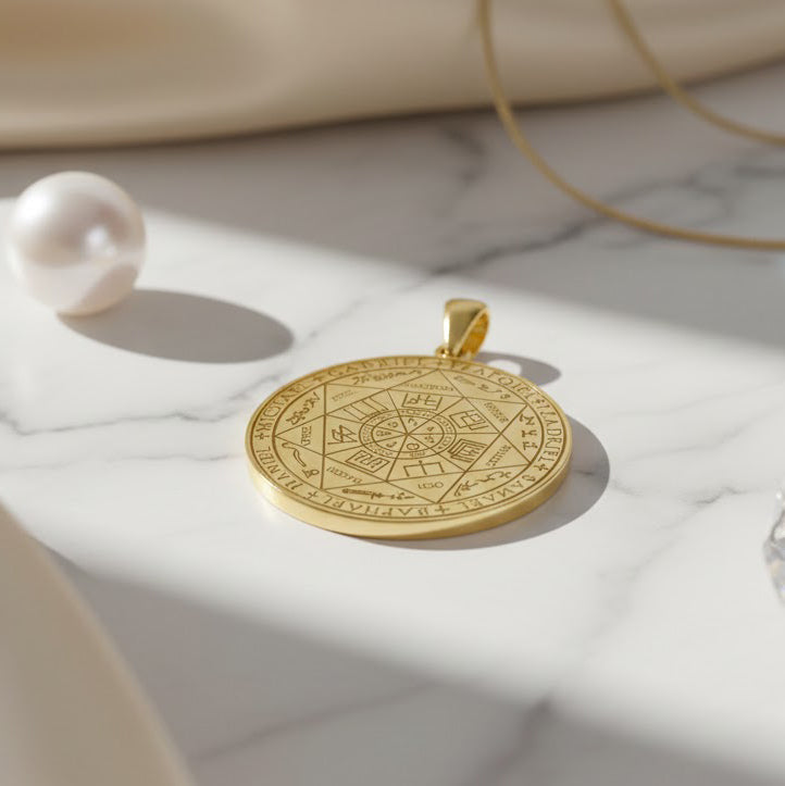 The Seven Archangels Solid Gold Pendant - (Solid Back)