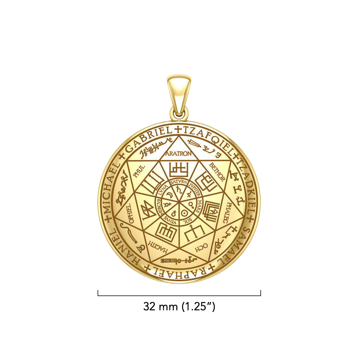 The Seven Archangels Solid Gold Pendant - (Solid Back)