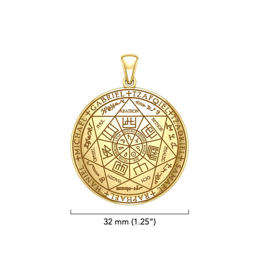 The Seven Archangels Solid Gold Pendant - (Solid Back)