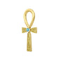 Celtic Ankh 14 K Solid Gold Pendant with Gem