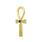 Celtic Ankh 14 K Solid Gold Pendant with Gem