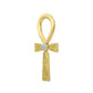 Celtic Ankh 14 K Solid Gold Pendant with Gem