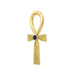 Celtic Ankh 14 K Solid Gold Pendant with Gem