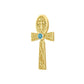 Celtic Ankh Tree of Life 14 K Solid Gold Pendant with Gem