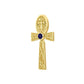 Celtic Ankh Tree of Life 14 K Solid Gold Pendant with Gem
