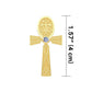Celtic Ankh Tree of Life 14 K Solid Gold Pendant with Gem