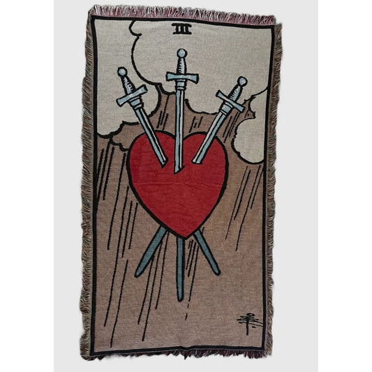 Tarot Throw Blanket 3 of Swords