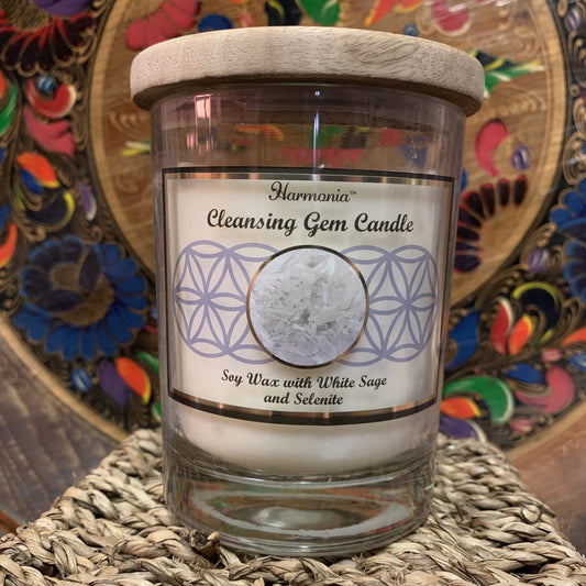 Cleansing - Selenite Gemstone Candle