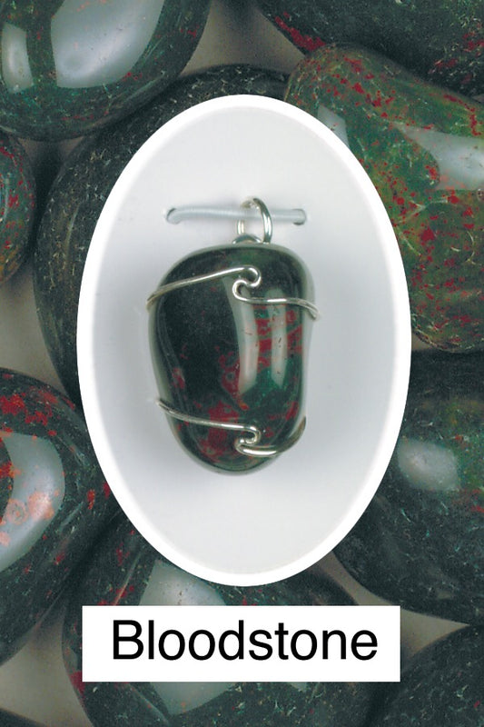 Bloodstone Wire Wrap Pendant