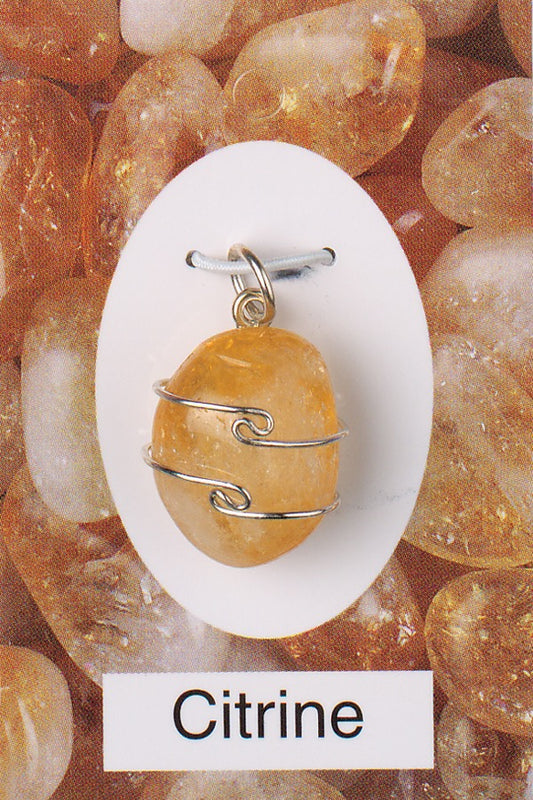 Citrine Wire Wrap Pendant