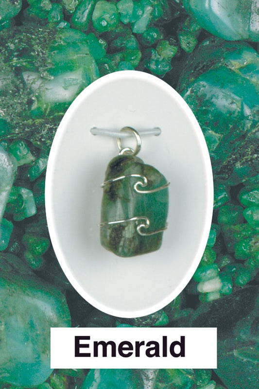 Emerald Wire Wrap Pendant