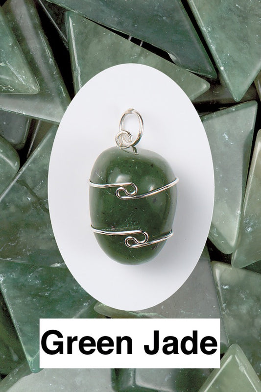 Green Jade Wire Wrap Pendant