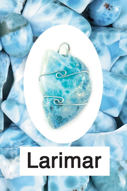 Larimar Wire Wrap Pendant