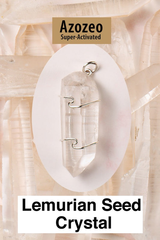 Lemurian Seed Crystal Wire Wrap Pendant