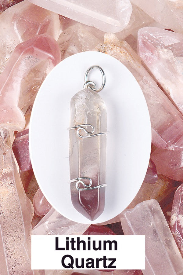 Lithium Quartz Wire Wrap Pendant