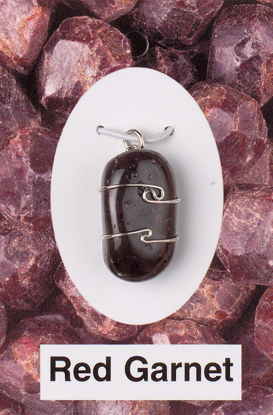 Red Garnet Wire Wrap Pendant