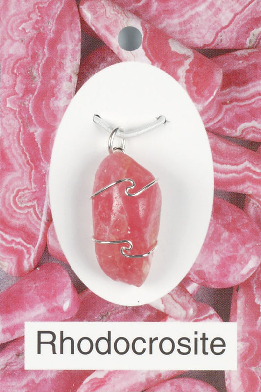 Rhodocrosite Wire Wrap Pendant