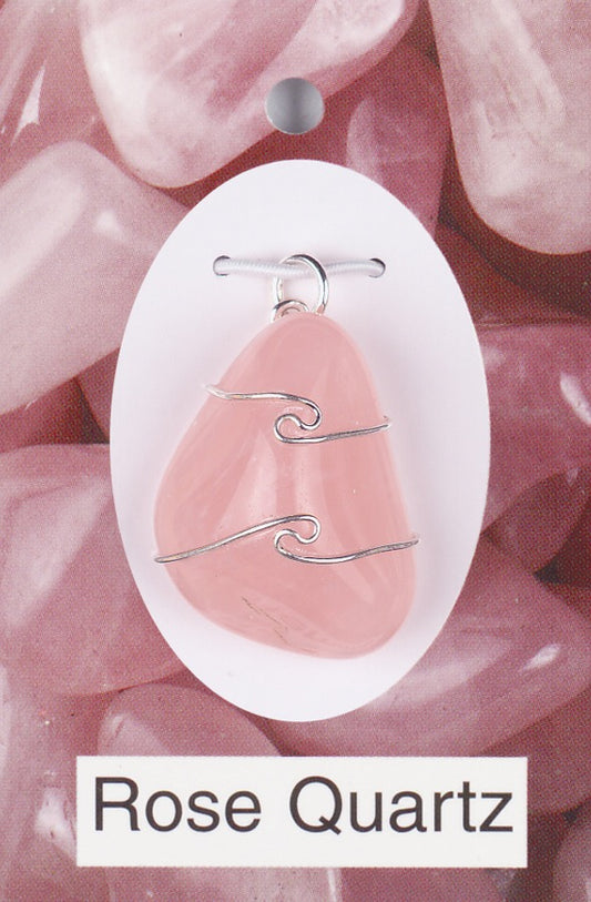 Rose Quartz Wire Wrap Pendant